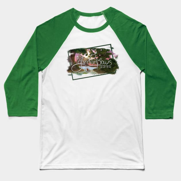 Garden Paws Splatter Border Baseball T-Shirt by bittentoast